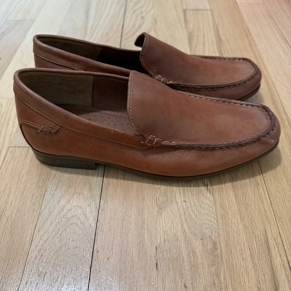 Hush Puppies Men’s Brown Leather Slip-On Loafers Size 8.5 - Picture 2 of 8